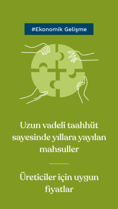 #Ekonomik Gelişme Uzun vadeli taahhüt sayesinde yıllara yayılan mahsuller Üreticiler için uygun fiyatlar
