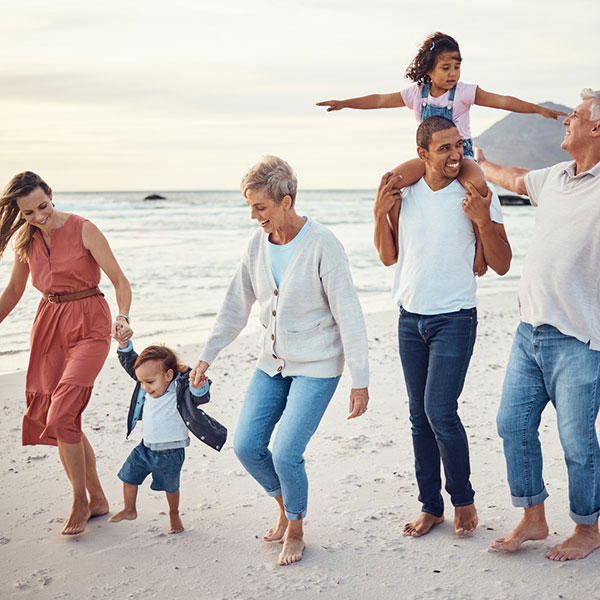Familie op het strand